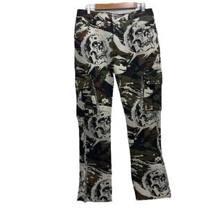 Rebel Vengeance Men Size 30 Skeleton Skull Camo Graphic Cargo Pants Streetwear